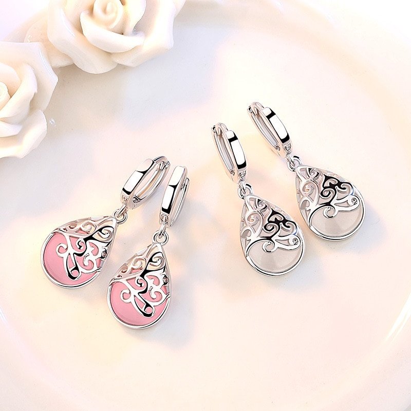 Giffany Jewelry 925 Sterling Silver Earrings Necklace Set