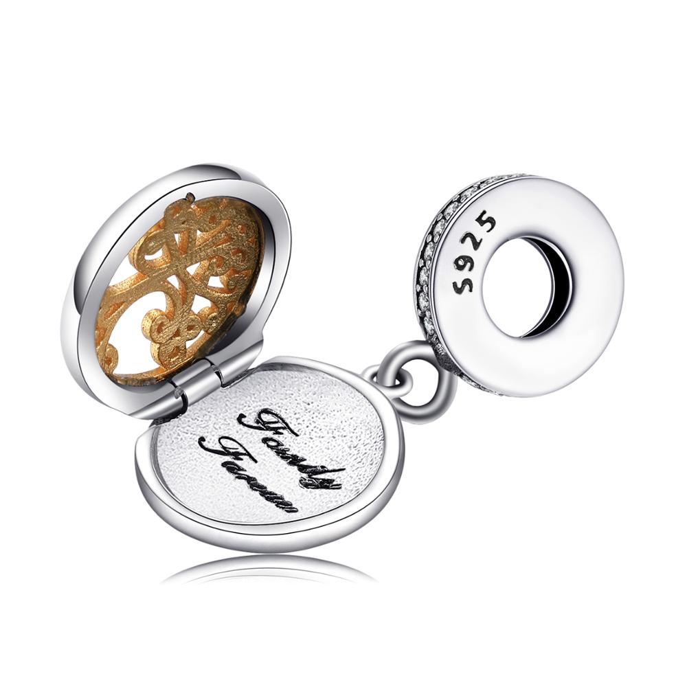 Giffany 925 Sterling Silver Photo Frame Bracelets Gold Family Tree for Women