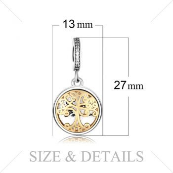 Giffany 925 Sterling Silver Photo Frame Bracelets Gold Family Tree for Women