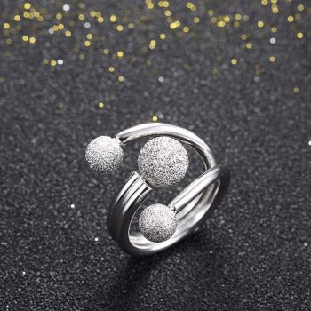 Giffany surround Design Ball Adjustable Rings Solid 925 Sterling Silver