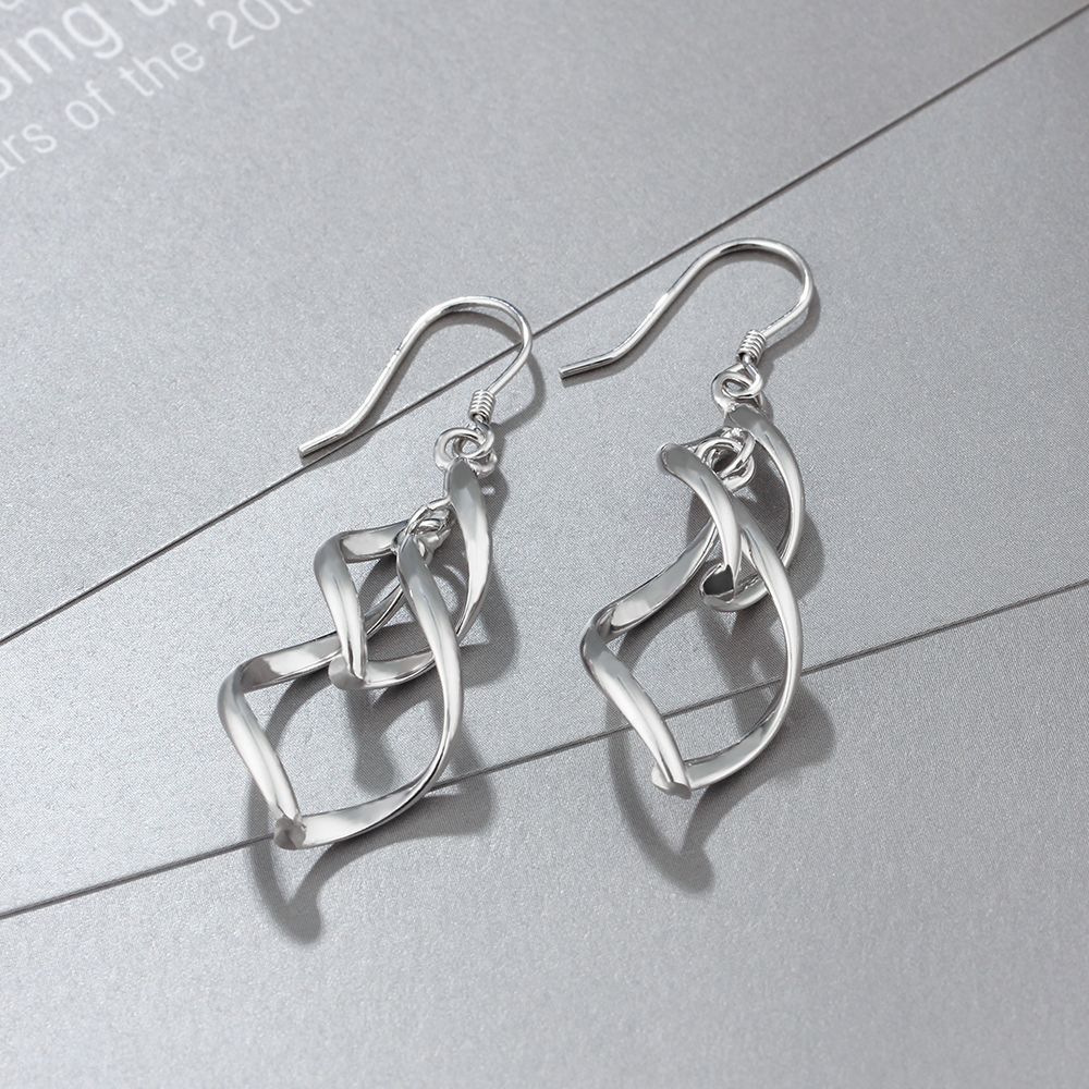 Giffany 925 Sterling Silver Drop Earring Long Leaf Shape