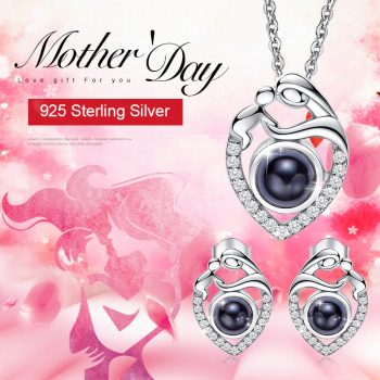 Giffany 925 Sterling Silver Jewelry Set Mom And Baby For Mother's Day Gifts