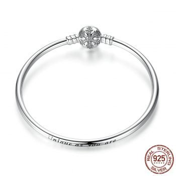 Giffany 925 Sterling Silver Bracelet Snowflake Heart Blue Eye women Jewelry