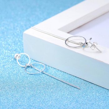 Giffany Exquisite Simple Fashion 925 Sterling Silver Circle Tassel Long Earrings