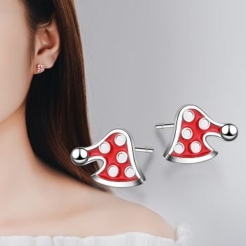 Tiny 925 Sterling Silver Jewelry Snowflakes Bells Deer Christmas Tree Candy Cane Earrings Gift