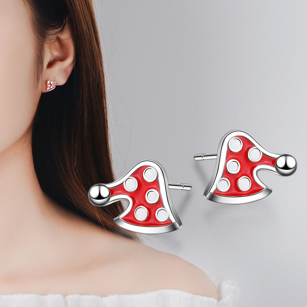 Tiny 925 Sterling Silver Jewelry Snowflakes Bells Deer Christmas Tree Candy Cane Earrings Gift