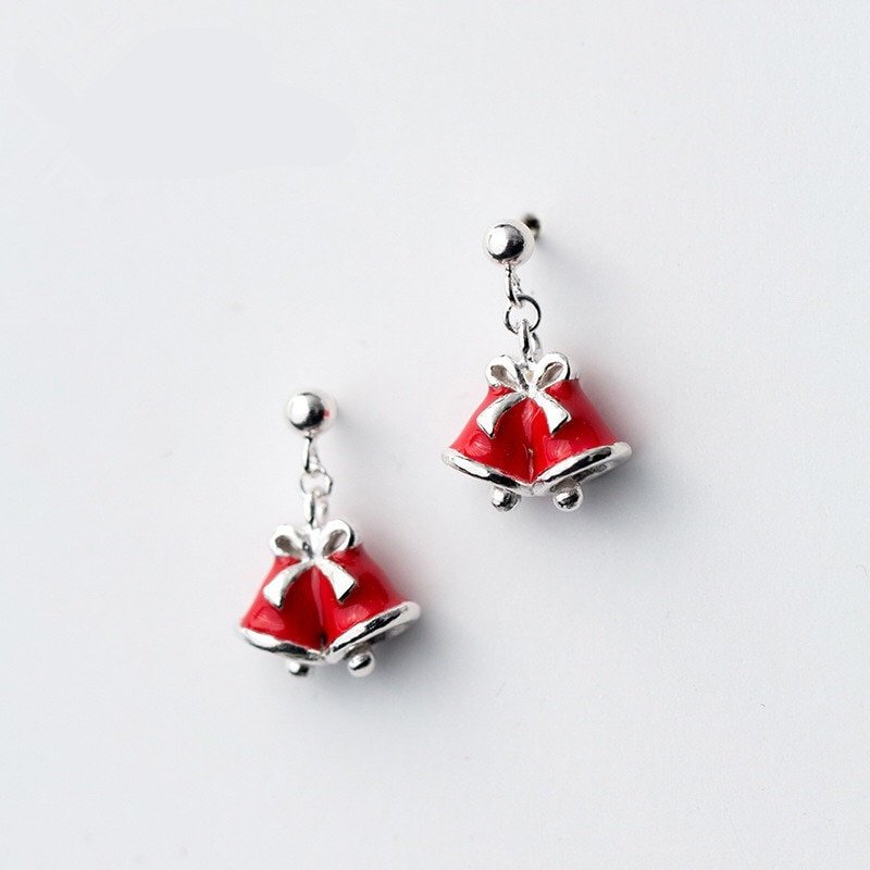 Tiny 925 Sterling Silver Jewelry Snowflakes Bells Deer Christmas Tree Candy Cane Earrings Gift
