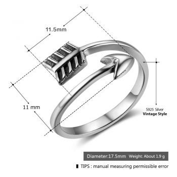 Sterling Silver Cupid Arrow Ring Shape