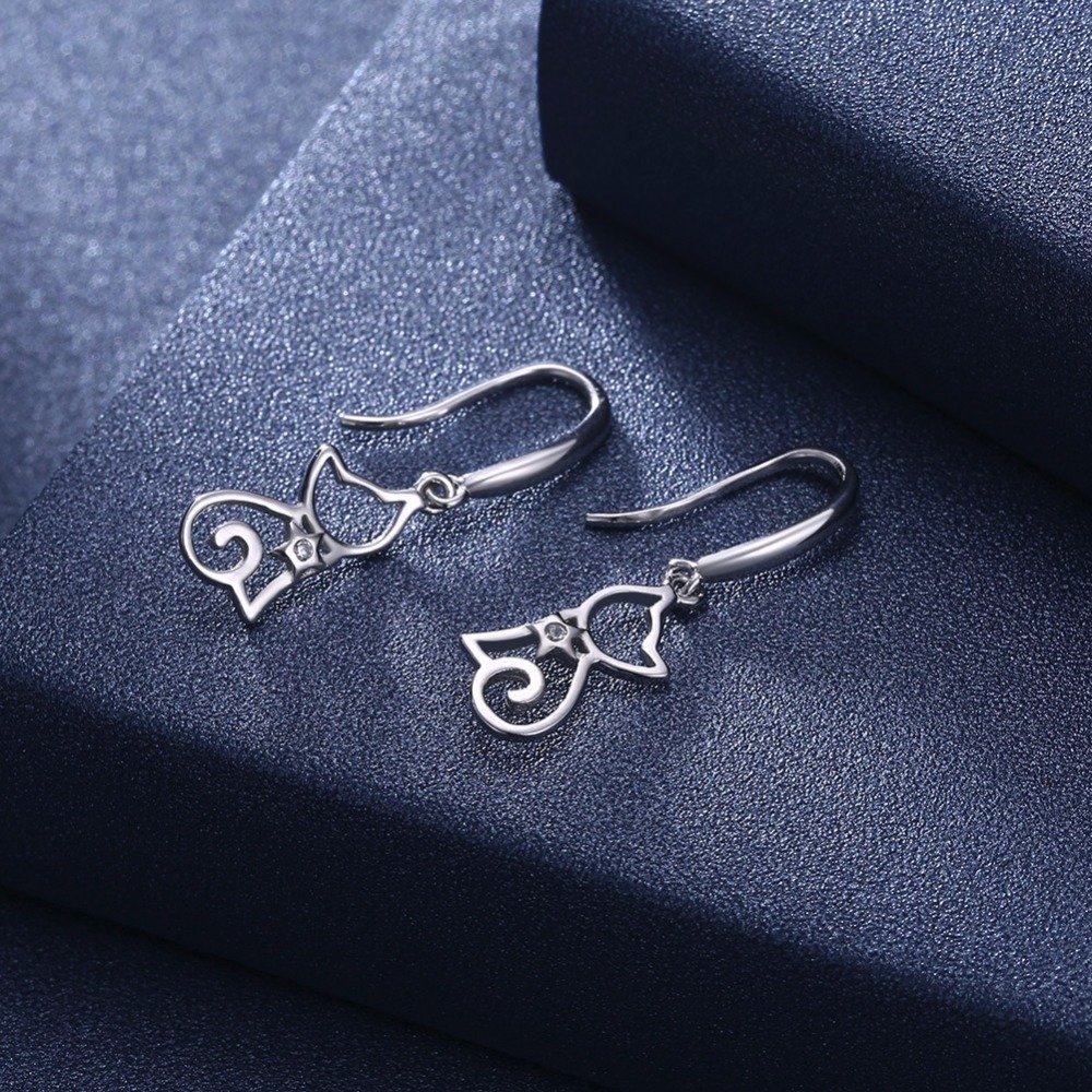 Giffany 925 Sterling Silver Cat Earrings For Women