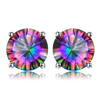 Mystic Topaz 925 Sterling Silver Chain Pendant Necklace Earrings Ring Set