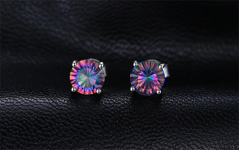 Mystic Topaz 925 Sterling Silver Chain Pendant Necklace Earrings Ring Set