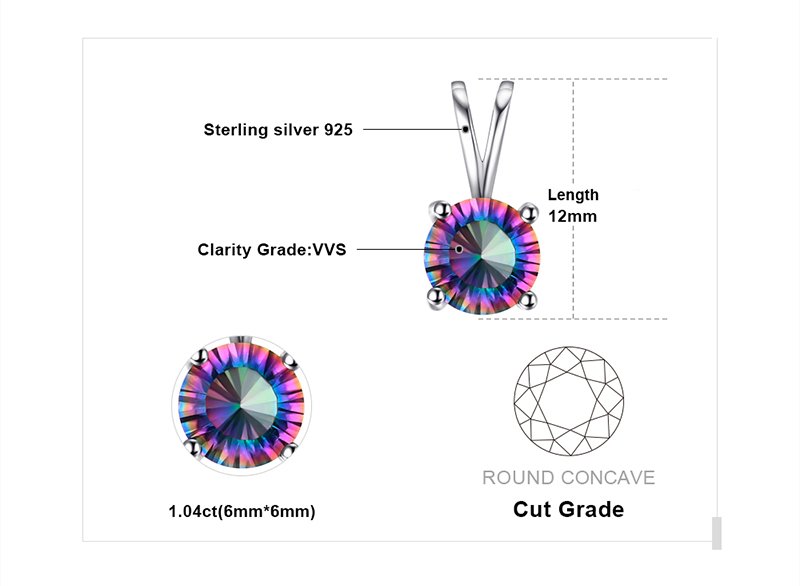 Mystic Topaz 925 Sterling Silver Chain Pendant Necklace Earrings Ring Set