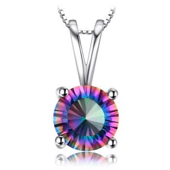 Mystic Topaz 925 Sterling Silver Chain Pendant Necklace Earrings Ring Set