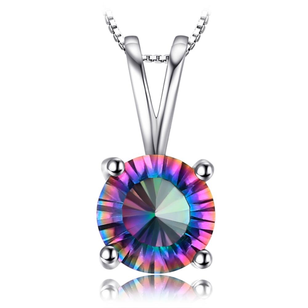Mystic Topaz 925 Sterling Silver Chain Pendant Necklace Earrings Ring Set