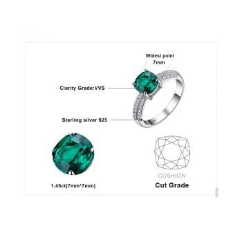 Giffany Emerald Jewelry Wedding Set Ring Pendant Hoop Earrings 925 Sterling Silver