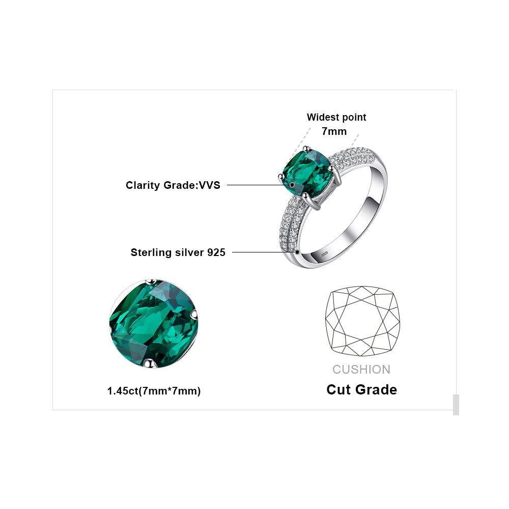 Giffany Emerald Jewelry Wedding Set Ring Pendant Hoop Earrings 925 Sterling Silver
