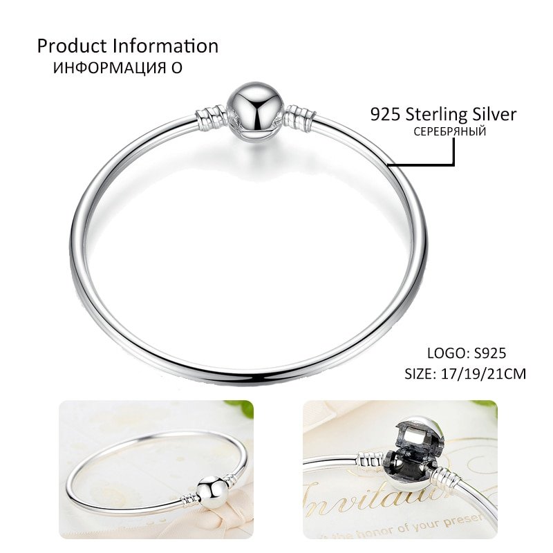 Giffany 925 Sterling Silver Bracelet Snowflake Heart Blue Eye women Jewelry