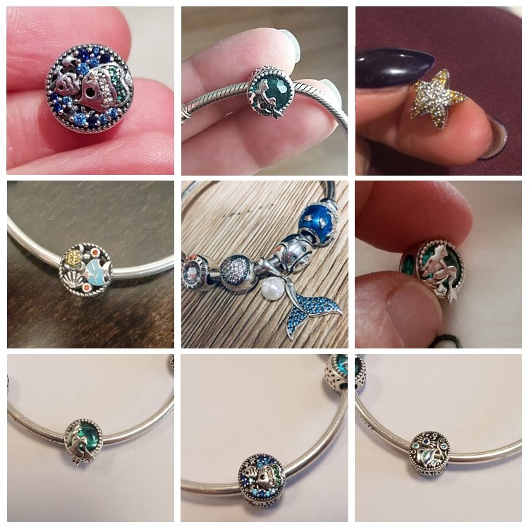 Giffany 925 Sterling Silver Mermaid Tail Starfish Tropical Fish Beads fit Charm Bracelets