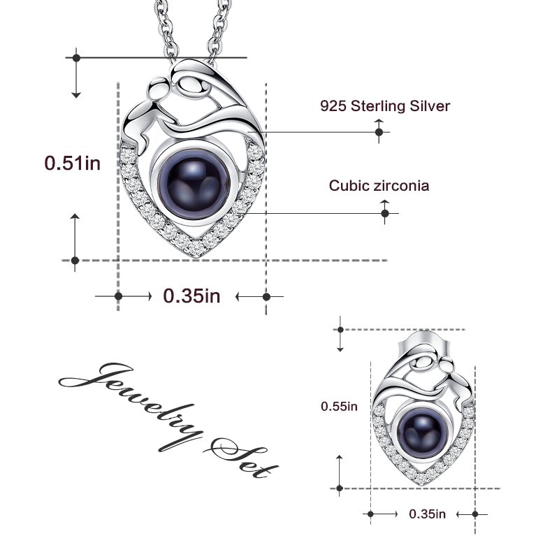 Giffany 925 Sterling Silver Jewelry Set Mom And Baby For Mother's Day Gifts