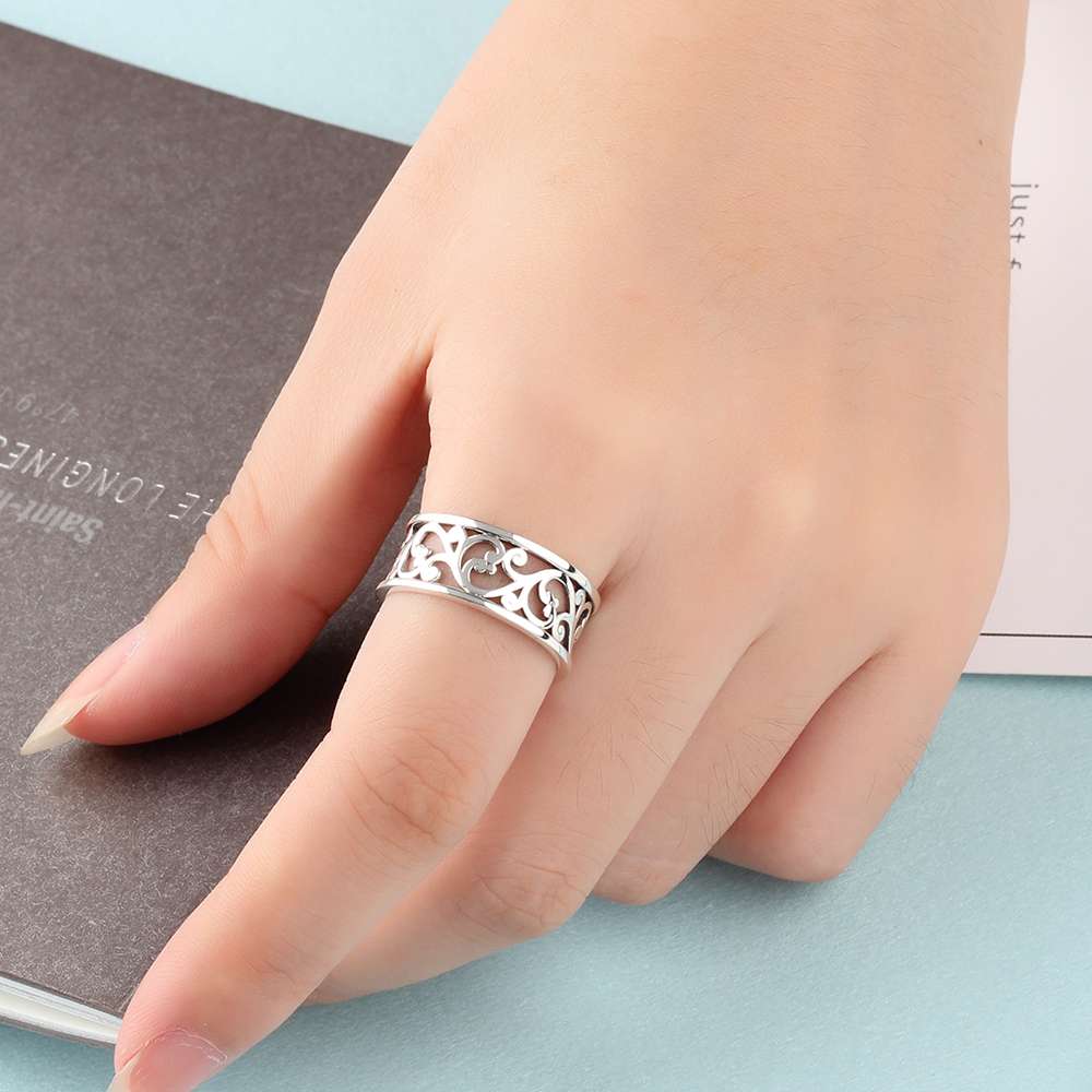 Giffany 925 sterling silver Fashion Rings Vine Wave Pattern Vintage Rings