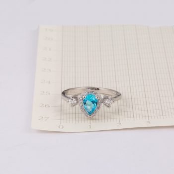 Giffany 925 Sterling Silver Noble Water Drop Design Cubic Zirconia Necklace jewelry set