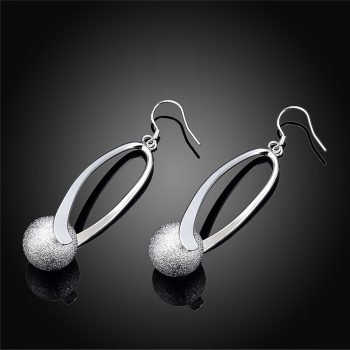 Giffany New Fashion Frosted Sphere Earrings 925 Silver Earrings Jewelry