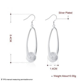Giffany New Fashion Frosted Sphere Earrings 925 Silver Earrings Jewelry
