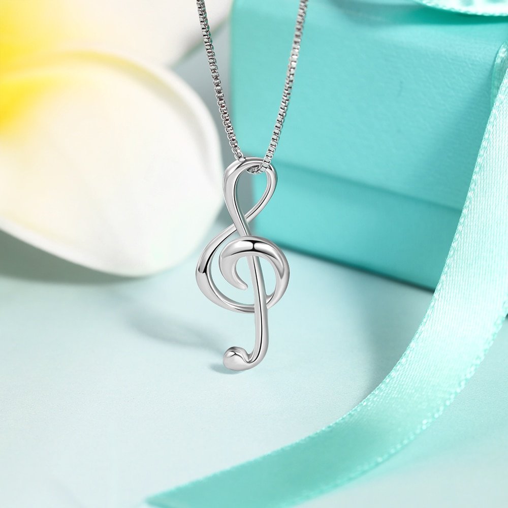 Giffany 925 Sterling Silver Musical Note Necklaces & Pendants