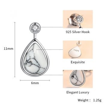 Giffany 925 Sterling Silver Earrings Fashion Water Drops / Tears Pendant Earrings