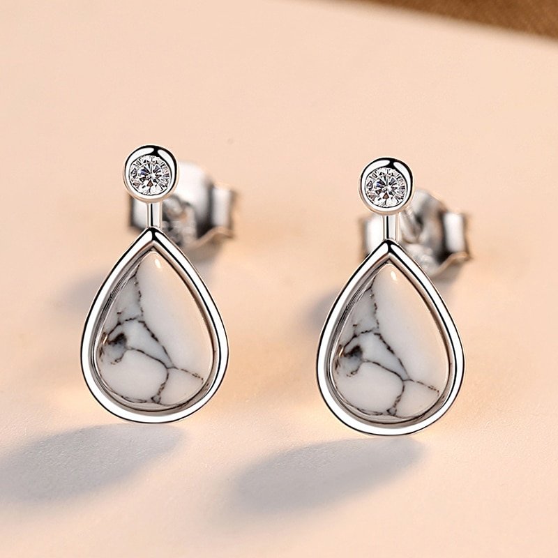 Giffany 925 Sterling Silver Earrings Fashion Water Drops / Tears Pendant Earrings