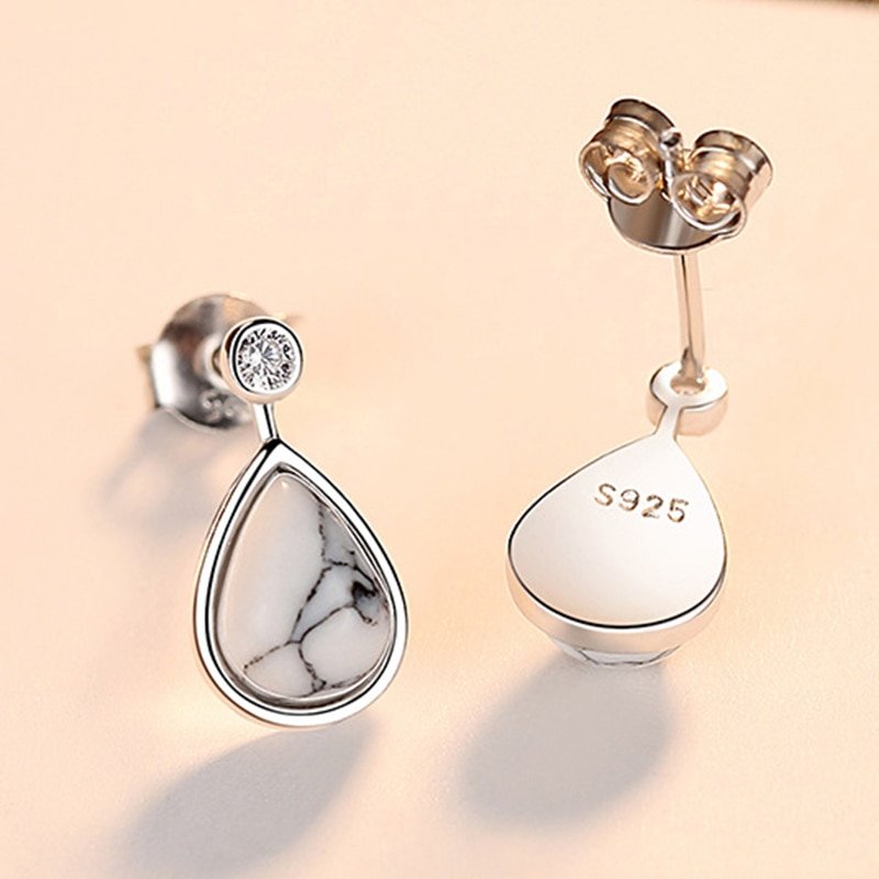 Giffany 925 Sterling Silver Earrings Fashion Water Drops / Tears Pendant Earrings