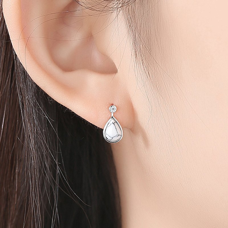 Giffany 925 Sterling Silver Earrings Fashion Water Drops / Tears Pendant Earrings